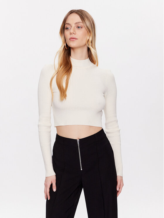 Edited Bluză Marine EDT6717001 Écru Slim Fit