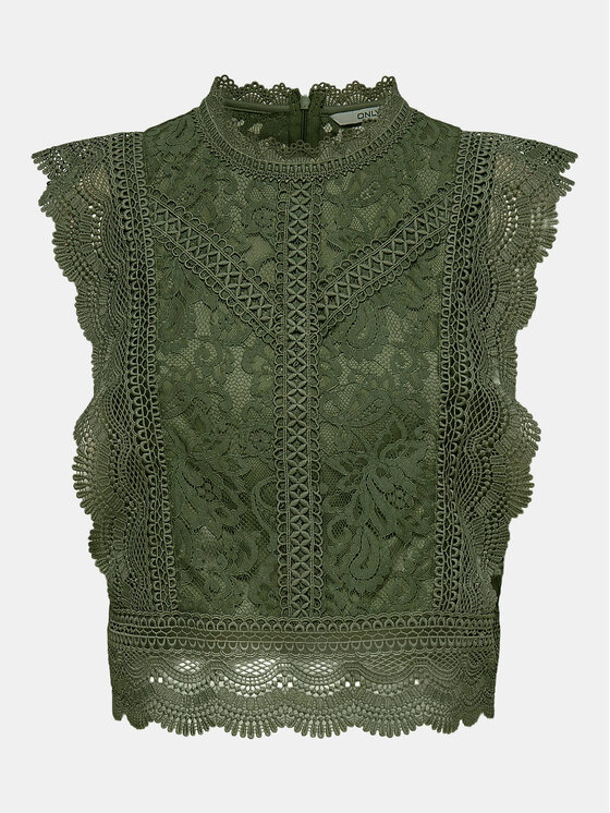 ONLY ONLY Μπλουζάκι Karo 15204604 Πράσινο Regular Fit