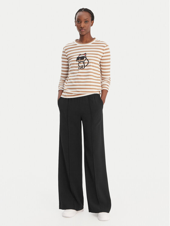 KARL LAGERFELD KARL LAGERFELD Штани з тканини B1W10014 Чорний Relaxed Fit