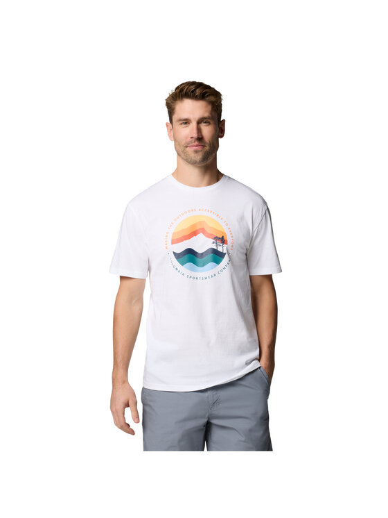T-Shirt, rozmiar L, Białe, Columbia Path Lake II Graphic Tee