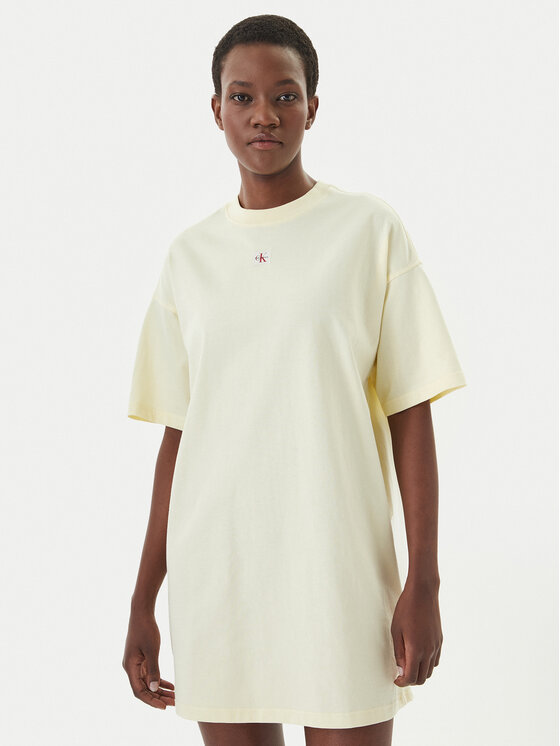 Calvin Klein Jeans Rochie de zi LV047F228G Galben deschis Oversize