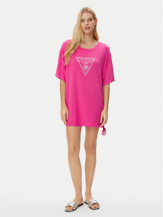 Guess Guess T-krekls E4GI00 K68D2 Rozā Regular Fit