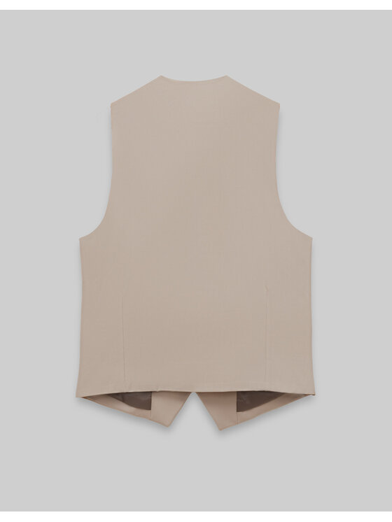 Borgio Borgio Kamizelka lido_02_bz Beżowy Slim Fit