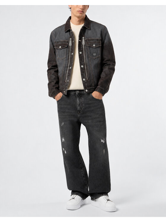 PHILIPP PLEIN PHILIPP PLEIN Giacca di jeans 31239 Nero Regular Fit