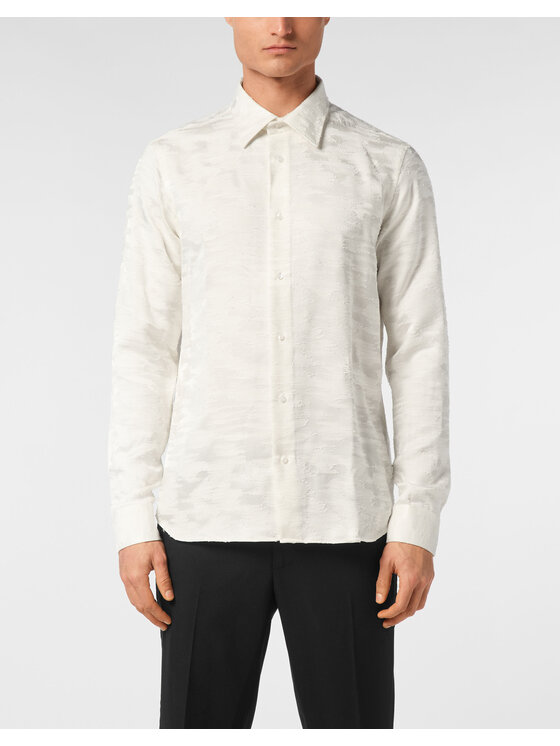 PHILIPP PLEIN PHILIPP PLEIN Camicia 23459 Bianco Fitted Fit