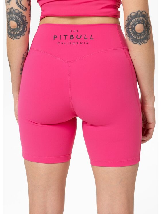 PITBULL PITBULL Szorty sportowe Spodenki kompresyjne damskie AVENIDA L Różowy Regular Fit