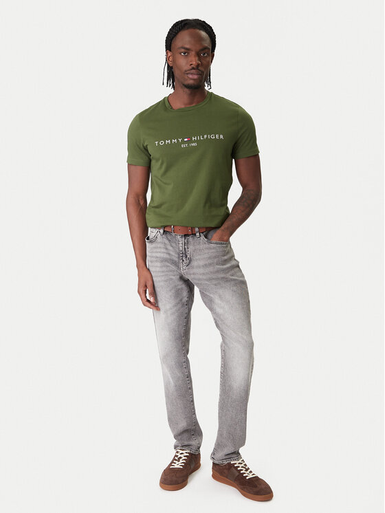 Tommy Hilfiger Tommy Hilfiger Majica Logo MW0MW11797 Zelena Regular Fit