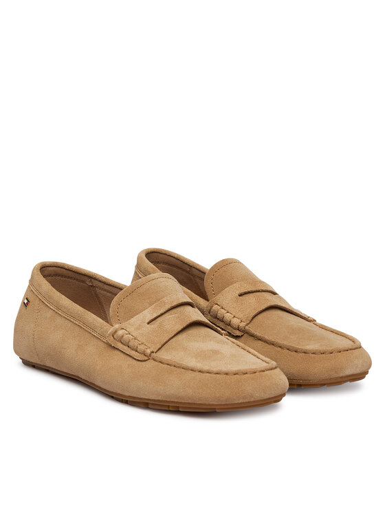 Tommy Hilfiger Tommy Hilfiger Mokasíny Flag Soft Suede Driver Loafer FW0FW08558 Hnedá