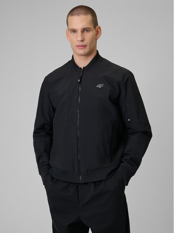 4F 4F Kurtka przejściowa MIDSHOP TEXTILE Czarny Regular Fit