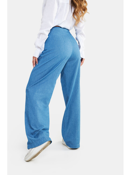 MANDRAGORA MANDRAGORA Jeans Jeansy bawełniane Dżin Blu Wide Leg