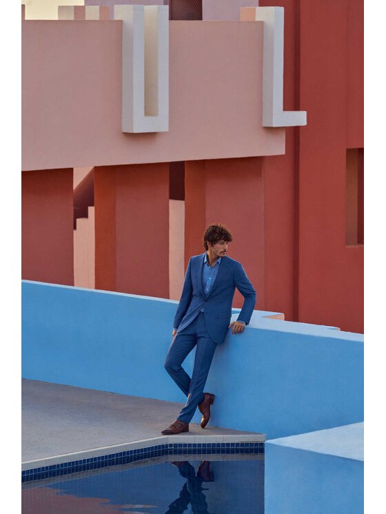 Lancerto Lancerto Garnitur Oslo Granatowy Regular Fit