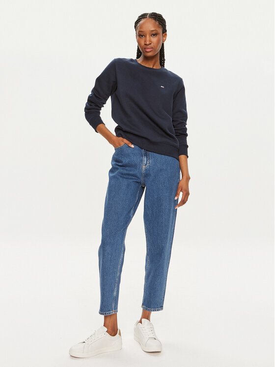 Tommy Jeans Tommy Jeans Majica dugih rukava Flag DW0DW19726 Tamnoplava Regular Fit
