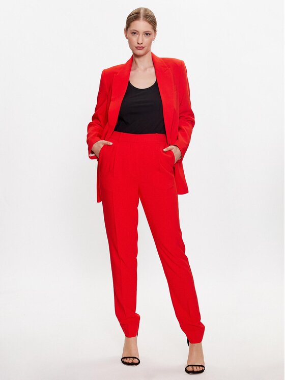 Bruuns Bazaar Bruuns Bazaar Spodnie materiałowe Cindysus BBW2595 Czerwony Slim Fit