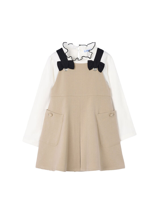 Mayoral Mayoral Set majica i haljina 4914 Bež Regular Fit