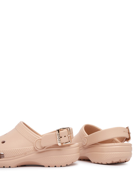 Crocs Crocs Natikače Classic Metallic Buckle Clog K 214228 Bež