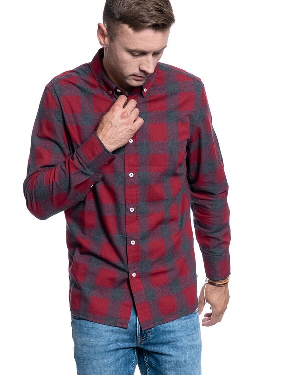 Mustang Mustang Camicia CASPER MG FLANNEL Rosso Regular Fit