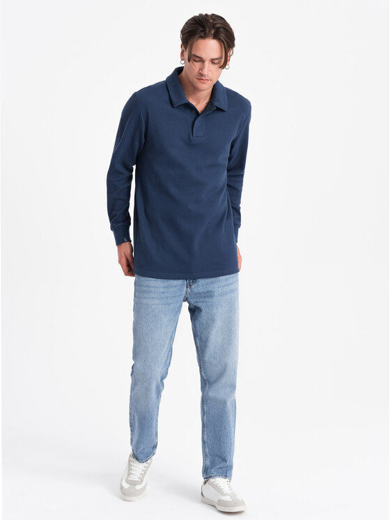 Ombre Ombre Mikina OM-SSNZ-0149 Tmavomodrá Regular Fit