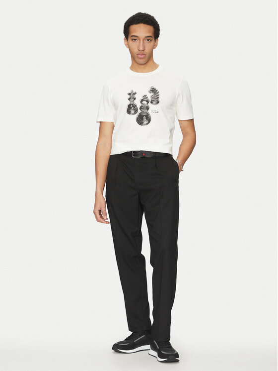 HUGO HUGO T-krekls Dischach 50532918 Écru Regular Fit
