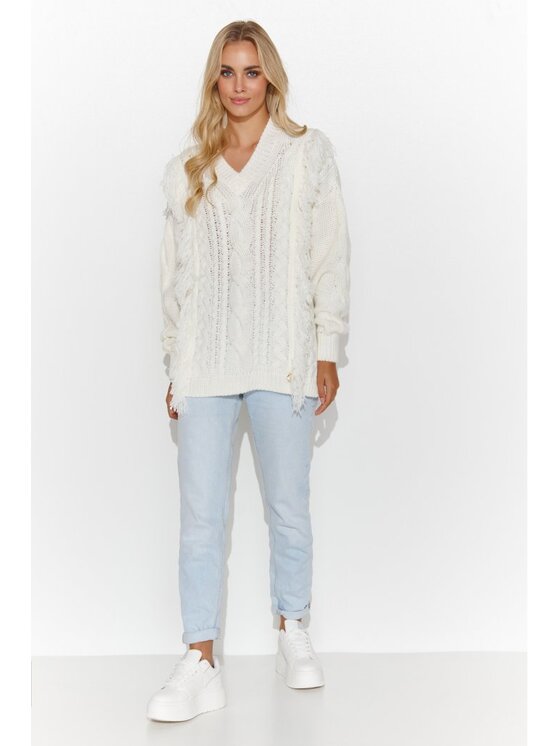 Makadamia Makadamia Sweter S135 Écru Over Fit