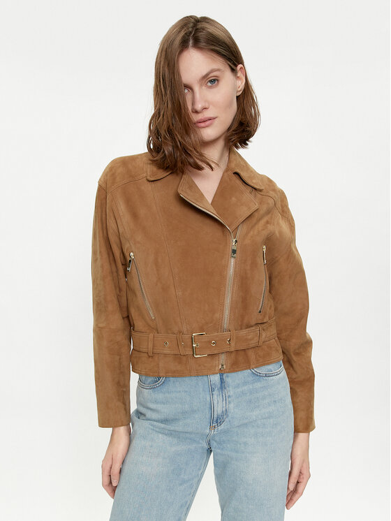 Luisa Spagnoli Luisa Spagnoli Шкіряна куртка Vespucci 540807 Коричневий Regular Fit