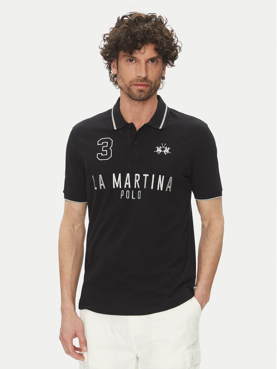 La Martina La Martina Polo Yeshayahu MAP320 PK001 Czarny Regular Fit