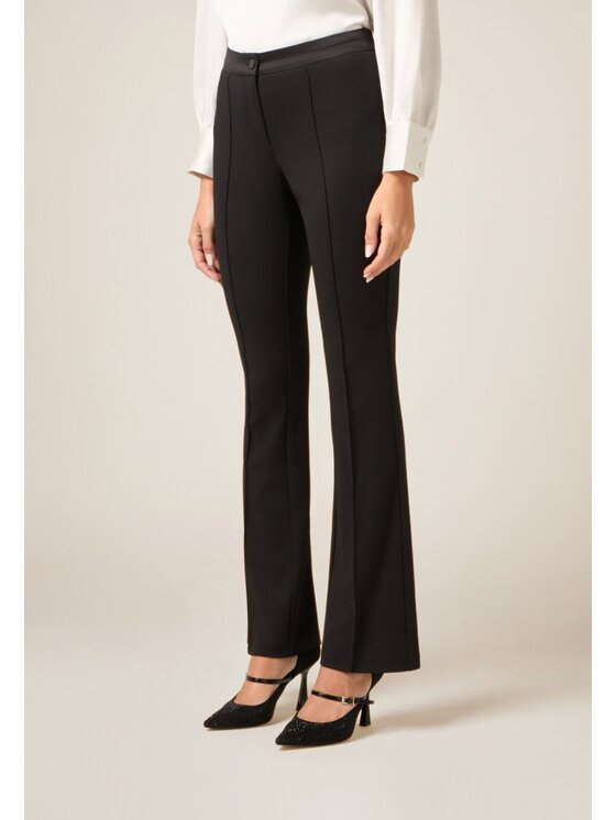 Oltre Oltre Pantaloni di tessuto P088R008734N033 Nero Flare Fit