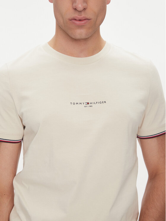 Tommy Hilfiger Tommy Hilfiger Tričko Logo MW0MW32584 Béžová Regular Fit