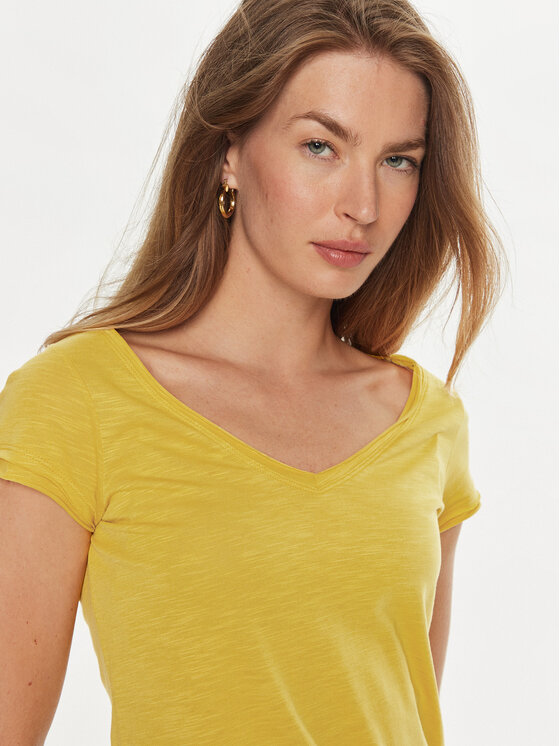 Sisley Sisley T-shirt 3TNHL4007 Žuta Regular Fit