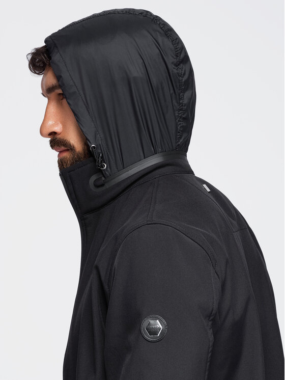 Ombre Ombre Kurtka przejściowa OM-JANP-0233 Czarny Regular Fit