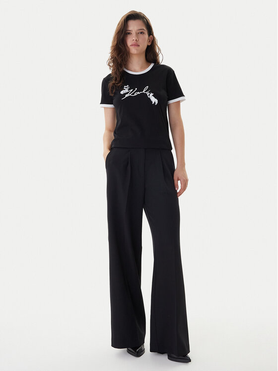 KARL LAGERFELD KARL LAGERFELD Marškinėliai B1W17040 Juoda Slim Fit