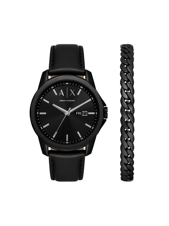 Armani Exchange Armani Exchange Laikrodis Banks Gift Set AX7147SET Juoda