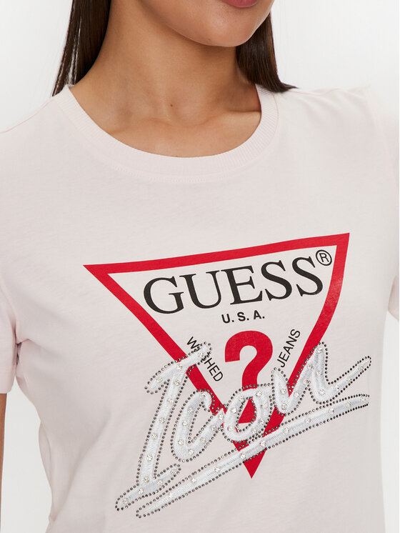 Guess Guess T-krekls Icon W4YI32 I3Z14 Rozā Regular Fit