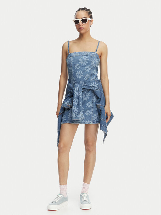 Roxy Roxy Дънкова рокля Dreamy Daze ERJDD03011 Син Regular Fit