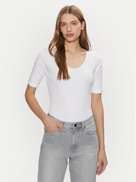 Calvin Klein Calvin Klein Tricou K20K208050 Alb Slim Fit