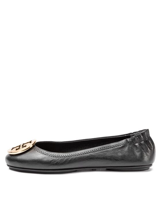 Tory Burch Tory Burch Baleriny Minnie Travel Ballet With Metal Logo 50393 Czarny