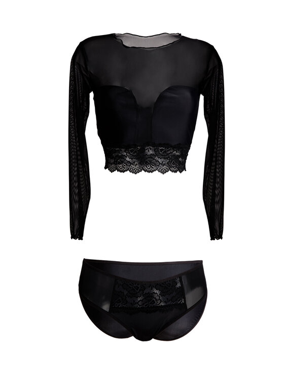 DKaren Lingerie DKaren Lingerie Komplet bielizny Becca Czarny Slim Fit