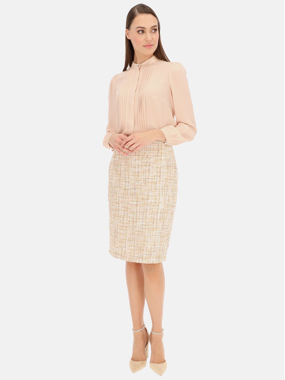 Potis & Verso Potis & Verso Spódnica Arlena Beżowy Slim Fit