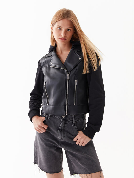 Calvin Klein Jeans Calvin Klein Jeans Jakna iz umetnega usnja J20J221384 Črna Regular Fit