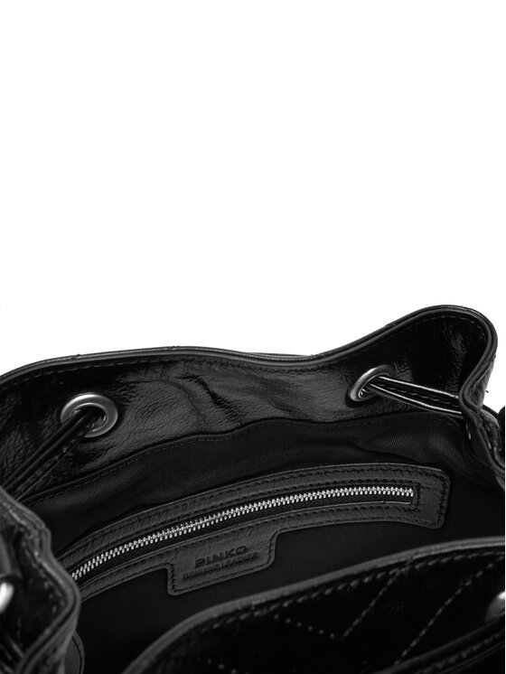 PINKO PINKO Kabelka Cargo Bucket Vitello Al 25-26 PLTT 105112 A2JC Čierna