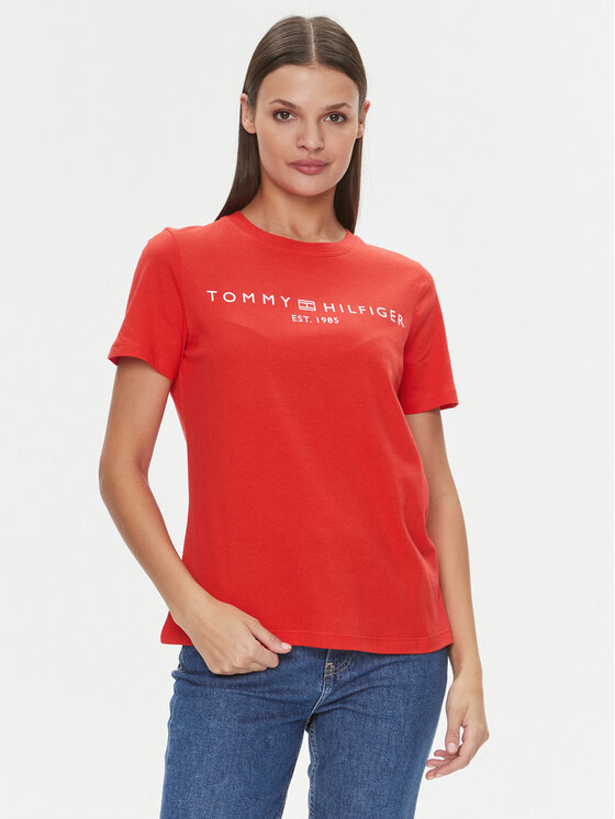 Tommy Hilfiger Tricou Logo WW0WW40276 Portocaliu Regular Fit