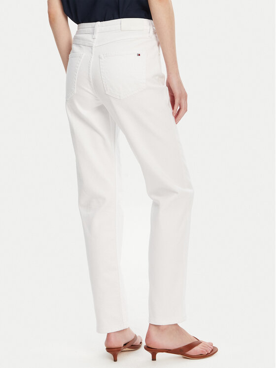 Tommy Hilfiger Tommy Hilfiger Blugi Classic WW0WW45923 Alb Straight Fit