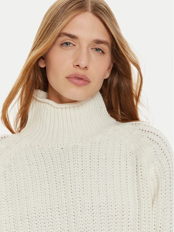Tommy Hilfiger Tommy Hilfiger Rollkragenpullover WW0WW44111 Écru Regular Fit