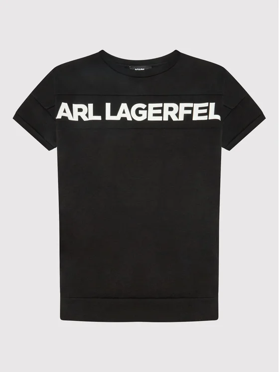 Karl Lagerfeld Kids Kleid für den Alltag Z12206 S Schwarz Relaxed Fit