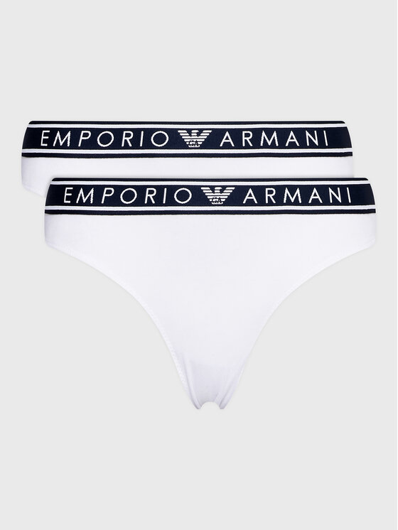 emporio armani underwear lot de 2 culottes classiques 163334 3r227 00010 blanc