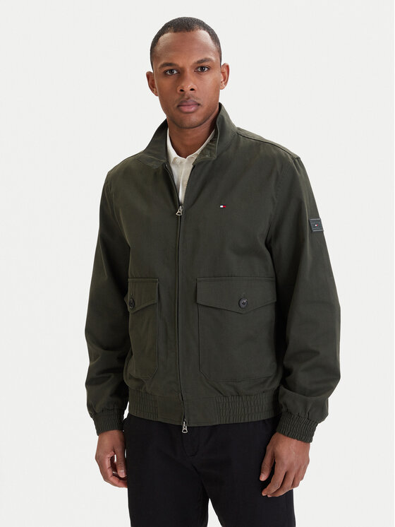 Tommy Hilfiger Tommy Hilfiger Kevad-sügis jope Harrington MW0MW42507 Roheline Regular Fit