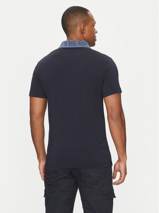 Guess Guess Тениска с яка и копчета M5GP66 J1314 Син Regular Fit