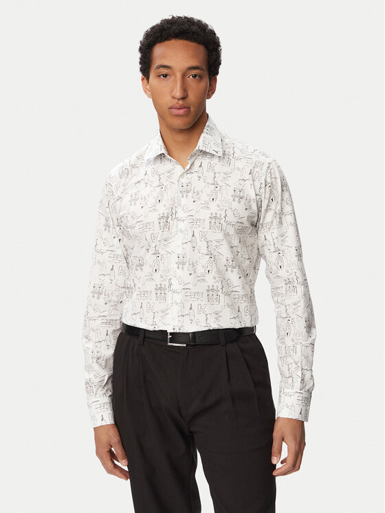 KARL LAGERFELD Cămașă 605000 563613 Alb Regular Fit