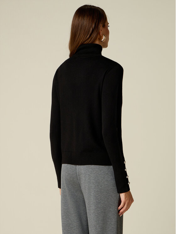 Oltre Oltre Sweter M308J005562N033 Czarny Slim Fit