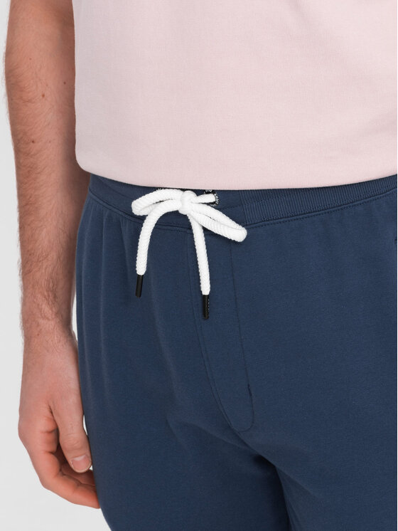 Ombre Ombre Teplákové kalhoty OM-PABS-0206 Tmavomodrá Regular Fit