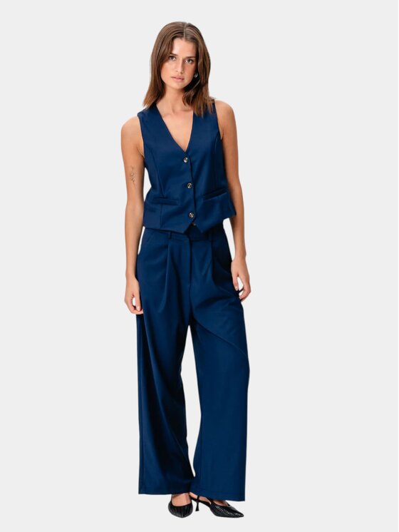 TeeShoppen TeeShoppen Kamizelka 'Basic Collection' Granatowy Regular Fit